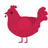 Fireball, a crimson chicken with a lace pattern