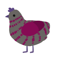 (unnamed), a grey and wine chicken with a bar pattern