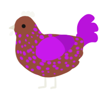 (unnamed), a russet and amethyst chicken with a speckle pattern