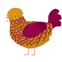 (unnamed), a ochre and maroon chicken with a lace pattern