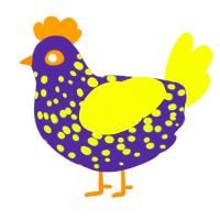 uranium, a overcast and lime chicken with a speckle pattern