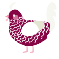 (unnamed), a maroon and white chicken with a lace pattern