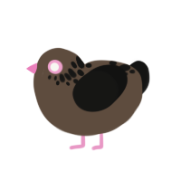 (unnamed), a bark and black chicken with a neck-speckle pattern