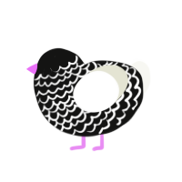 Almond Cookie, a black and white chicken with a lace pattern