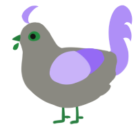 Planet, a ash and lilac chicken