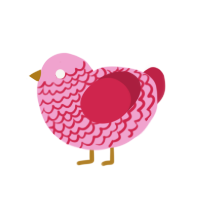 delicious, a pink and crimson chicken with a lace pattern