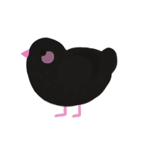 Wytch, a sable chicken with a speckle pattern