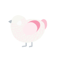 Rosé, a white and rose chicken with a lace pattern