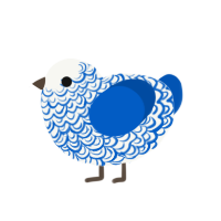 (unnamed), a white and ultramarine chicken with a double-lace pattern