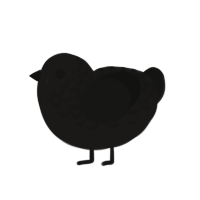 nacht, a sable and black chicken with a half-lace pattern