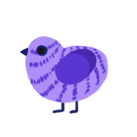 Indiegogo, a indigo chicken with a bar pattern