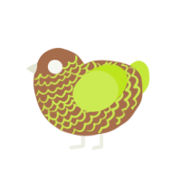 (unnamed), a brown and lime chicken with a lace pattern