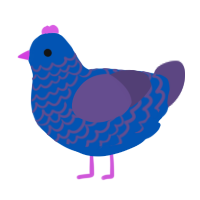 Lampshade, a ultramarine and overcast chicken with a lace pattern