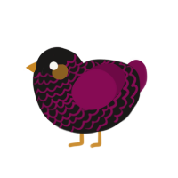 Cherry, a sable and wine chicken with a lace pattern