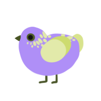 Apple, a lilac and lemon chicken with a neck-speckle pattern