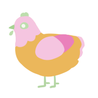 (unnamed), a honey and pink chicken with a head pattern