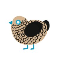 11, a beige and black chicken with a lace pattern