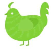 Astro Turf, a grass chicken with a bar pattern