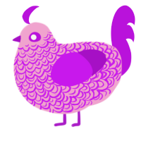 (unnamed), a pink and amethyst chicken with a double-lace pattern