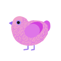 (unnamed), a pink and orchid chicken with a double-lace pattern