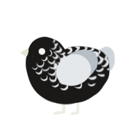 (unnamed), a sable and mist chicken with a half-lace pattern