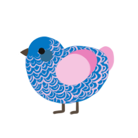 Diaphanous, a sapphire and pink chicken with a double-lace pattern