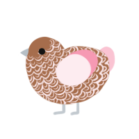 (unnamed), a brown and rose chicken with a double-lace pattern