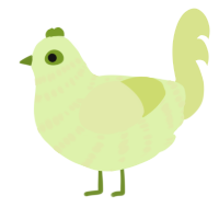 Lemon and Lime, a apple and lemon chicken with a bar pattern