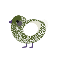 Oh no, a olive and white chicken with a double-lace pattern