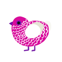 (unnamed), a fuchsia and white chicken with a lace pattern