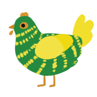 (unnamed), a viridian and yellow chicken with a bar pattern