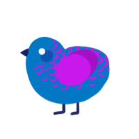 (unnamed), a sapphire and amethyst chicken with a half-lace pattern