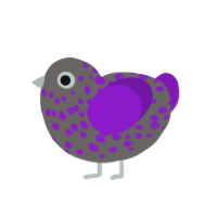 (unnamed), a grey and violet chicken with a speckle pattern