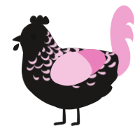 (unnamed), a ash and pink chicken with a half-lace pattern