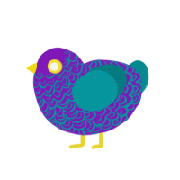 (unnamed), a violet and teal chicken with a double-lace pattern