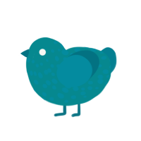 Twintail of Miku, a teal and sea chicken with a speckle pattern