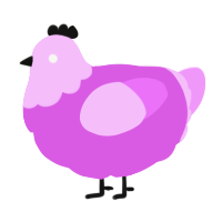 Claires Piercing, a orchid and lavender chicken with a head pattern