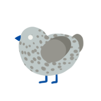 Button Mushroom, a silver and ash chicken with a speckle pattern