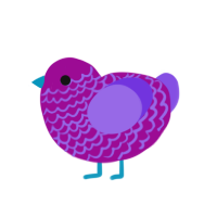 Toxicology, a plum and blurple chicken with a lace pattern