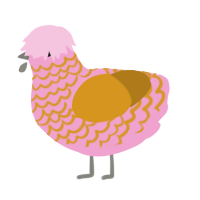 (unnamed), a pink and ochre chicken with a lace pattern