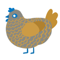 Gilt, a ash and gold chicken with a lace pattern