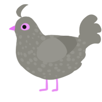 dust, a ash chicken with a speckle pattern