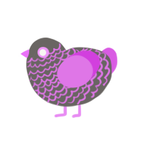 (unnamed), a grey and orchid chicken with a lace pattern