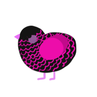 (unnamed), a black and fuchsia chicken with a lace pattern