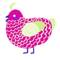 Pitaya, a fuchsia and apple chicken with a lace pattern