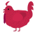 Bara, a crimson chicken with a lace pattern