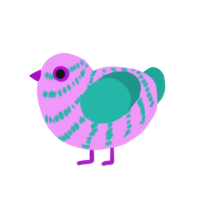 (unnamed), a lavender and turquoise chicken with a bar pattern