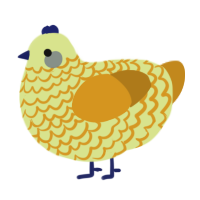 (unnamed), a lemon and ochre chicken with a lace pattern