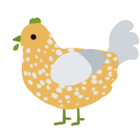 (unnamed), a honey and mist chicken with a speckle pattern