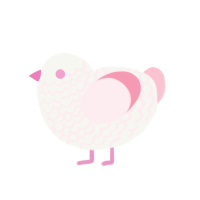 Carnation, a white and rose chicken with a lace pattern